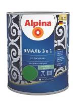 Alpina / Альпина эмаль алкидно уретановая по ржавчине черная 0,75л