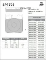 SANGSIN BRAKE SP1795 Колодки MERCEDES-BENZ CLS E-class, S-class (1993-2002) задние