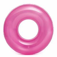 Круг надувной INTEX Transparent Tubes Прозрачный розовый от 8 лет 76 см