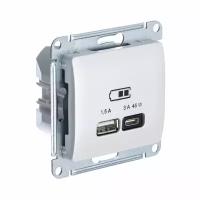 Glossa USB Розетка A + тип-C 45W высокоскоростная зарядка QC, PD, цвет перламутр GSL000629