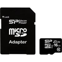 Карта памяти Silicon Power microSDHC 16GB Elite Class 10 UHS-I U1 + ADP (85/15 Mb/s)