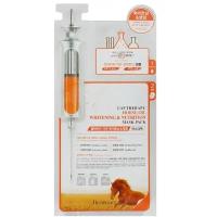 DEOPROCE LAP THERAPY AMPOULE MASKPACK HORSE OIL WHITENING & NUTRITION Питательная тканевая маска для лица с лошадиным жиром 2+25г