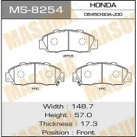 MASUMA MS8254 (06450S0AJ00 / 06450S0KJ11 / 06450S2HE50) колодки дисковые передние Honda (Хонда) Accord (Аккорд) 2.0-3.0