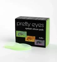 Валики зеленые пологие для лифтинга для ламинирования ресниц "Pretty Eyes" (4 размера, S1;М1;L1;XL1)