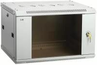 Шкаф ITK LINEA W (LWR3-06U64-GF) настенный 6U 600x450мм пер.дв.стекл 90кг серый 350мм 22кг