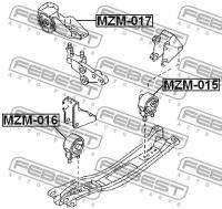 Опора двигателя передняя, MZM016 FEBEST MZM-016