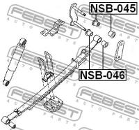 Втулка подвески Nissan Navara D40M 05-, NSB046 FEBEST NSB-046