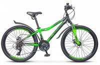Велосипед подростковый STELS 24" Navigator 410 MD V010 (12" чёрный/зелёный)