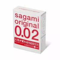 Ультратонкие презервативы Sagami Original 0.02 - 3 шт. (прозрачный)