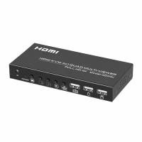 4-портовый HDMI USB KVM-видеоразветвитель с ИК-пультом дистанционного управления, мультивьювер-видеостена