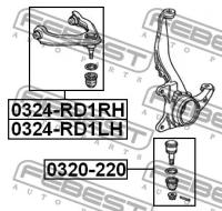 рычаг R Honda CR-V RD1/RD2 97-01, 0324RD1RH FEBEST 0324-RD1RH