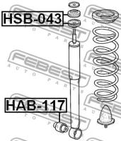 Втулка заднего амортизатора, HSB043 FEBEST HSB-043