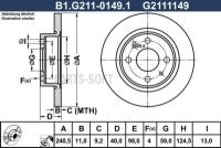 GALFER B1-G211-0149-1 Диск торм. зад.[240x11] 4 отв
