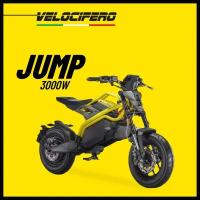 Электромотоцикл Jump 3000W -городской байк от бренда Velocifero, с привлекательным спортивно-футуристическим дизайном, желтый