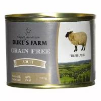 Влажный корм Duke's Farm Grain Fee с ягненком клюквой и шпинатом для собак 200 г
