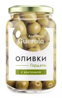 Оливки "Aceitunas Guerola" зеленые с косточкой Гордаль 340г/370мл