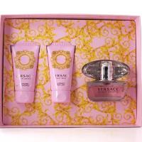 Туалетная вода Versace Bright Crystal набор (edt 50 + luminous b/l 50 + perfumed bath&sh/g 50) (50 мл + лосьон для тела с эффектом сияния 50 мл + гель для душа 50 мл)