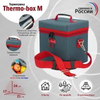 Термосумка "Thermo-box" (Термо-бокс). Размер М. Цвет: маренго с красной окантовкой