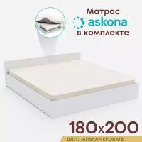 Двуспальная кровать с матрасом ASKONA 180х200, ортопедический матрас