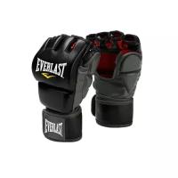 Перчатки Everlast тренировочные Grappling черные (Кожезаменитель, Everlast, L/XL, Черный)
