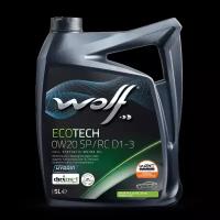 Моторное масло Wolf EcoTech SP/RC D1-3 0W20 синтетическое 5л