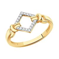 Золотое кольцо Золотые узоры 04-51-0845-00 с цирконием, Золото 585°, размер 17