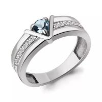 Серебряное кольцо Aquamarine А6980208А с фианитом и Лондон топазом, Серебро 925°, 19