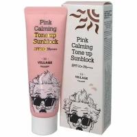 VILLAGE 11 FACTORY Успокаивающий солнцезащитный крем Pink Calming Sun Block SPF50+ PA++++, 50 мл