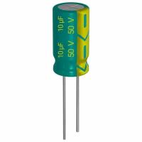 Конденсатор электролитический 50В 10мкФ, 5 х 11 мм, 2 штуки (Зеленый)