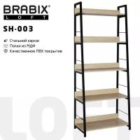 Стеллаж на металлокаркасе BRABIX LOFT SH-003 600х350х1500 мм 5 полок дуб натур 641236 (1)