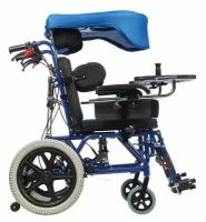 Кресло-коляска инвалидная управляемая сопровождающим лицом, детская с капюшоном и столиком Ortonica Olvia 400, ширина сиденья 43 см