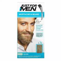 Just for Men, Mustache & Beard, гель для окрашивания усов и бороды с кисточкой в комплекте, оттенок блонд M-10/15, 2 шт. по 14 г