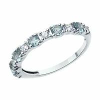Серебряное кольцо DIAMANT-ONLINE 302421 с топазом и фианитом, Серебро 925°, размер 16