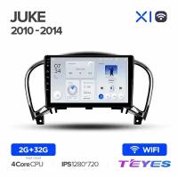 Магнитола Teyes X1 Wi-Fi 2/32GB для Nissan Juke 2010-2014, штатная магнитола, 4-ёх ядерный процессор, IPS экран, Wi-Fi, 2 DIN