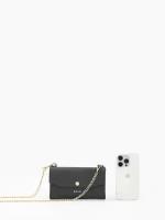 Мини-сумка для телефона с золотистой фурнитурой от RIPANI в чёрном цвете