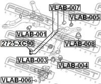 сайлентблок задней балки, VLAB008 FEBEST VLAB-008