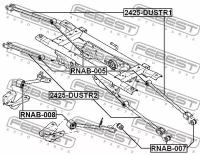 Тяга задняя поперечная задняя, 2425DUSTR1 FEBEST 2425-DUSTR1