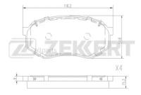 ZEKKERT BS-2528 Колодки торм. диск. передн. Mazda 929 III 87- Mitsubishi Galant II 82- Starion 82- Sapporo II 82-