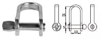 Скоба такелаж.плоская удл.с винт.пальцем 5х25мм