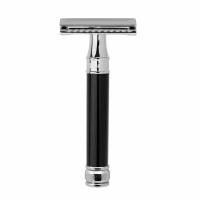 Станок черная смола хром Т-образный EDWIN JAGGER Safety Razor Black Resin Chrome 1 шт