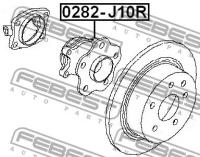 Ступица задняя, 0282J10R FEBEST 0282-J10R