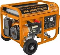 Бензиновый генератор CARVER PPG- 6500E WELDER, сварочный, 220/12 В, 5.5кВт, на колёсах с АКБ [01.020.00039]