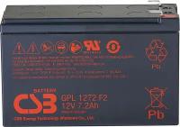 Батарея CSB Battery series GP, GPL1272 F2 FR, voltage 12V, capacity 7.2Ah (discharge 20 hours), max. discharge current (5 sec.) 130A, short