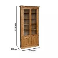 Шкаф книжный Библиотека Верди 036, 115х41х235 см, ммк-древ, классический орех 2