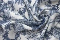 Ткань бело-голубой лен (туаль де жуи)