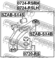 С/блок переднего рычага передний, SZABSX4S FEBEST SZAB-SX4S