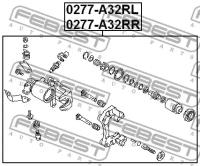 Суппорт задний левый, 0277A32RL FEBEST 0277-A32RL