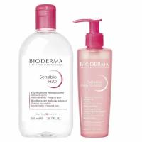 Bioderma Набор Sensibio: мицеллярная вода 500 мл + очищающий гель 200 мл