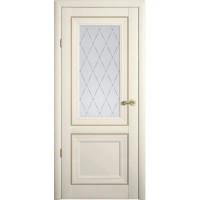 Межкомнатная дверь (дверное полотно) Albero Прадо Винил / Ваниль / Стекло мателюкс "Гранд" 70х200