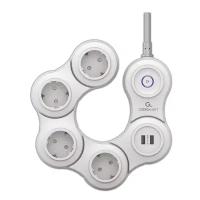 Сетевой фильтр Gembird Cablexpert Snake 4 Sockets 2хUSB 2m White SNK-4-U2-W-2